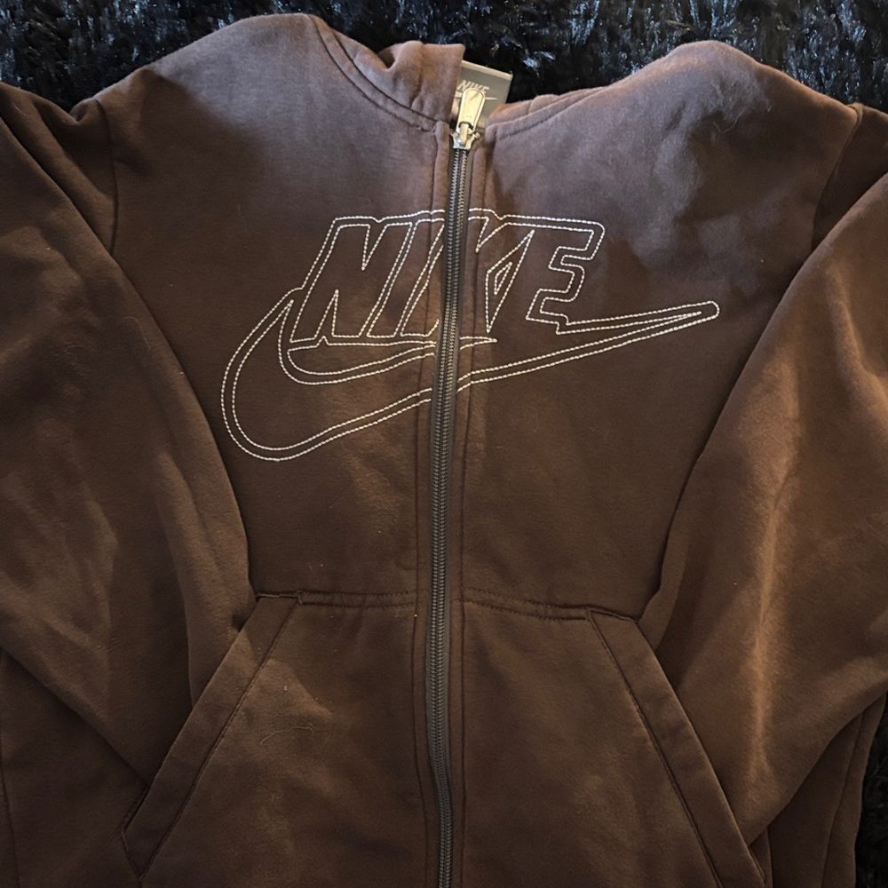 Nike Chocolate Brown Hoodie with Logo